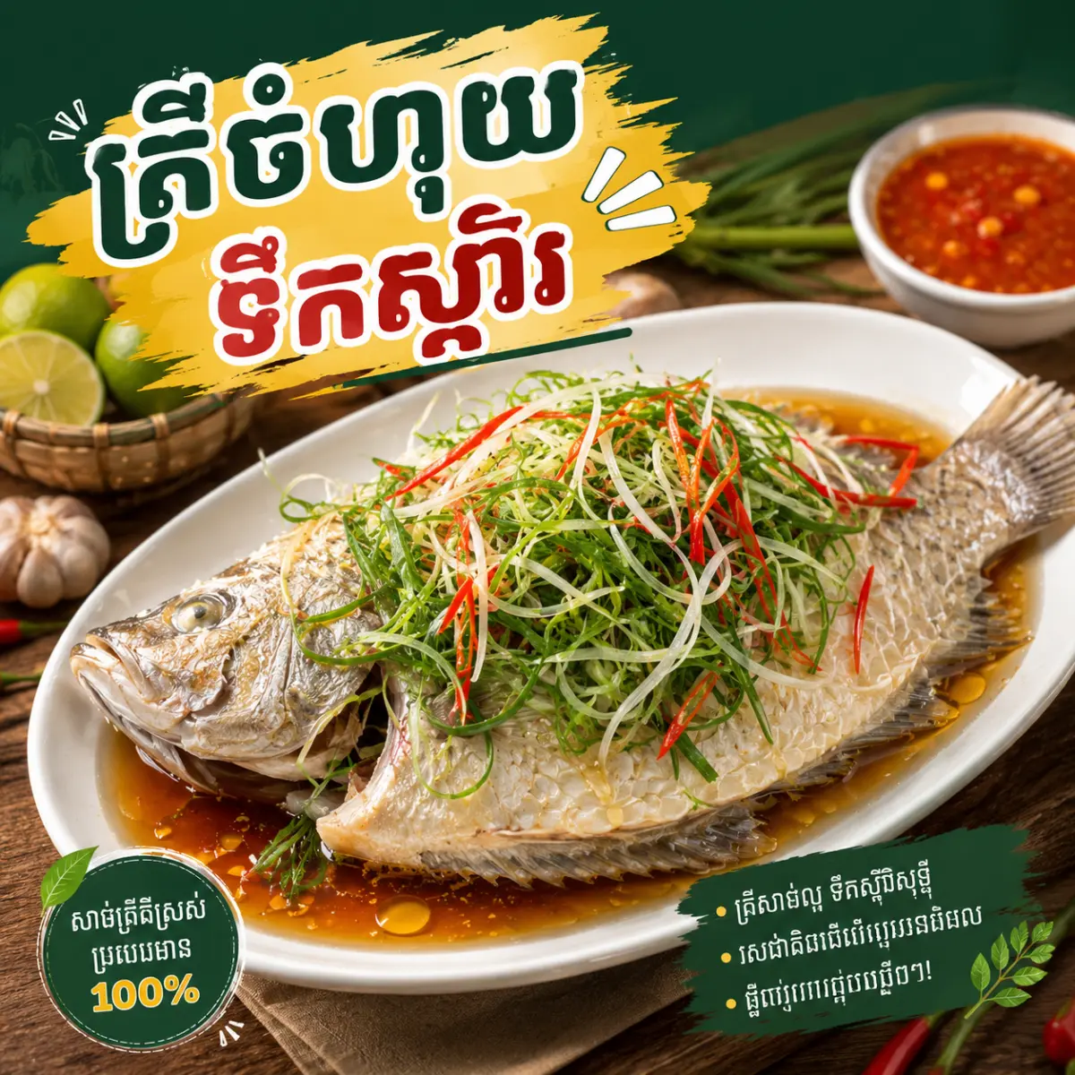 ត្រីចំហុយទឹកស្អុីវ មួយក្បាលធំ